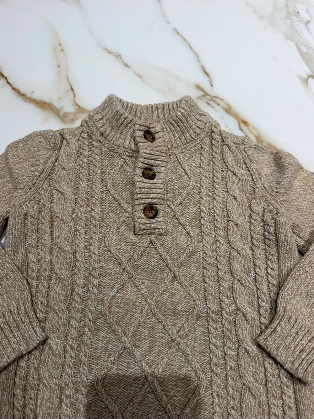 OshKosh B'gosh Tan Cable Knit Pullover